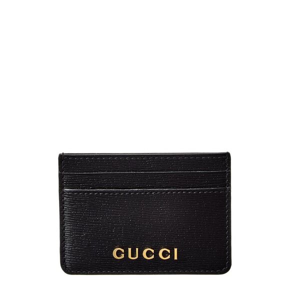 Gucci Script Leather Card Case, Black - Picture 1 of 4